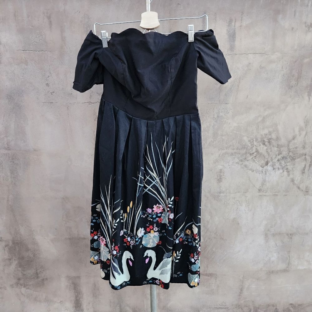 Belle poque vintage lindy bop inspired dress with swans